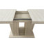 Table de salle à manger rectangulaire extensible, convenant pour 6 à 10 personnes, avec motif de travertin veiné, dimensions 160 à 200 cm, simple et élégante.