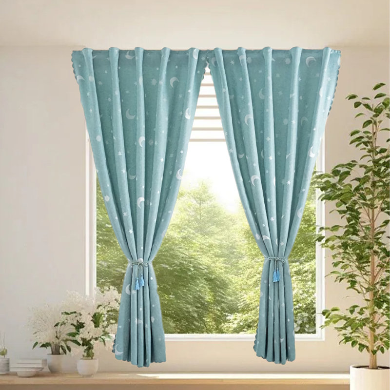 Paire de rideaux semi-transparents en polyester Bobigny