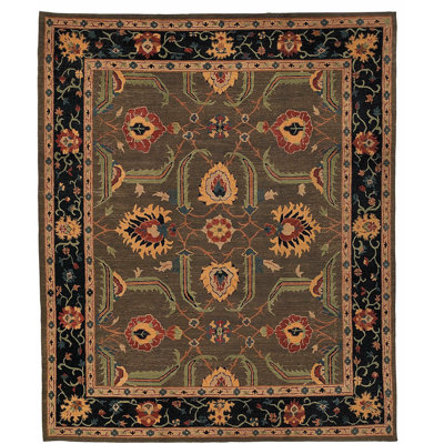 Kilkenny Wool Oriental Area Rug in Brown/Red/Black