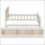 Lit plateforme simple avec lit gigogne escamotable et armoire de rangement