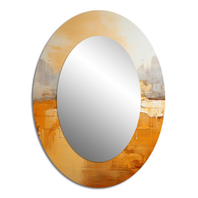 Amber Glow I - Landscapes Oval Decorative Mirror On Metal