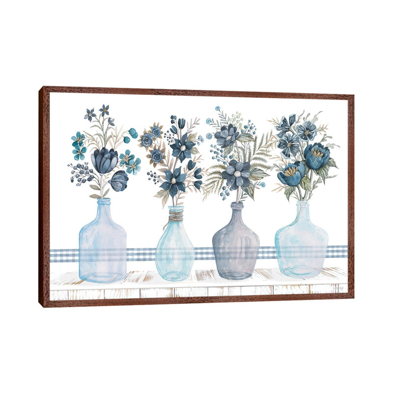 Feeling Blue Florals by Cindy Jacobs - Gallery-Wrapped Canvas Giclée on Canvas, Classic Wood Framed, 66.04 cm H x 45.72 cm W