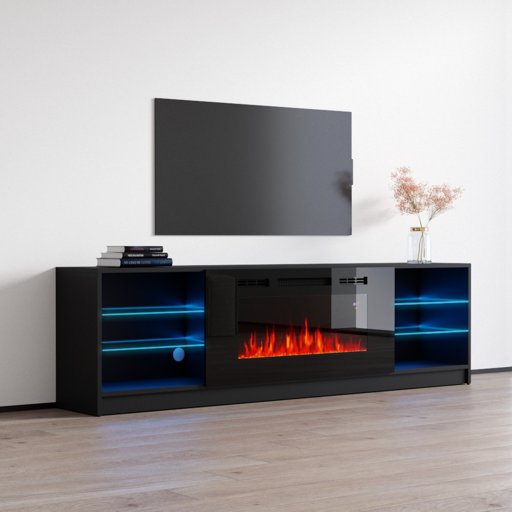 Chesler tv stand for tvs up to store 90 inches with electric fireplace included orren ellis