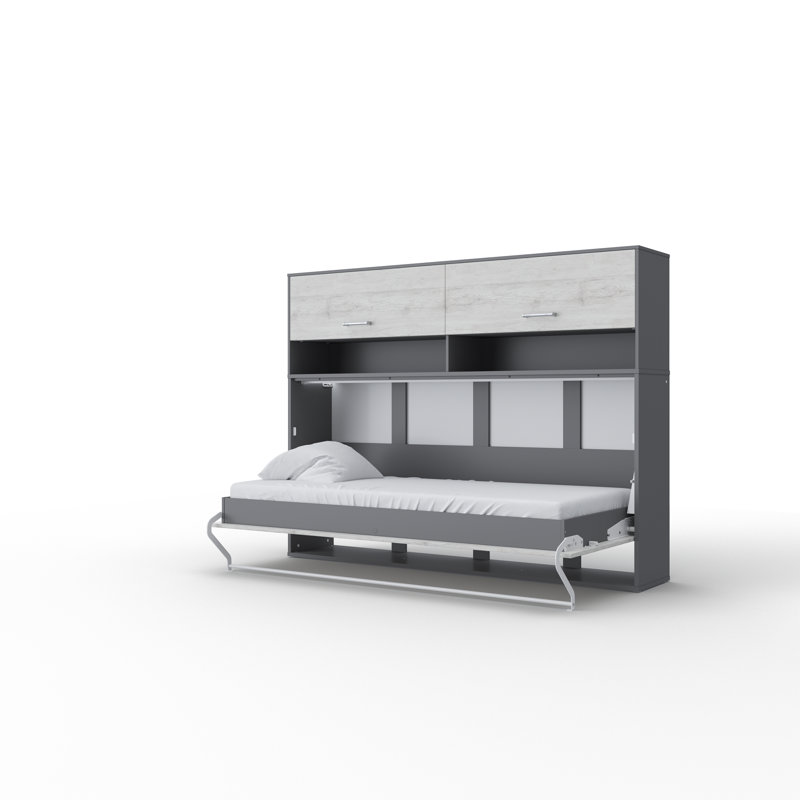 Aubri EU Single - 90 X 200 Cm Bed, White/Dark Grey