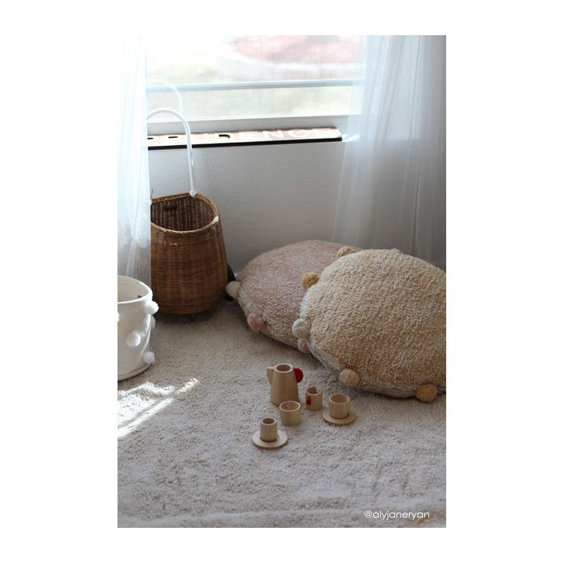 Bubbly Circular Pillow Cover & Insert, Honey