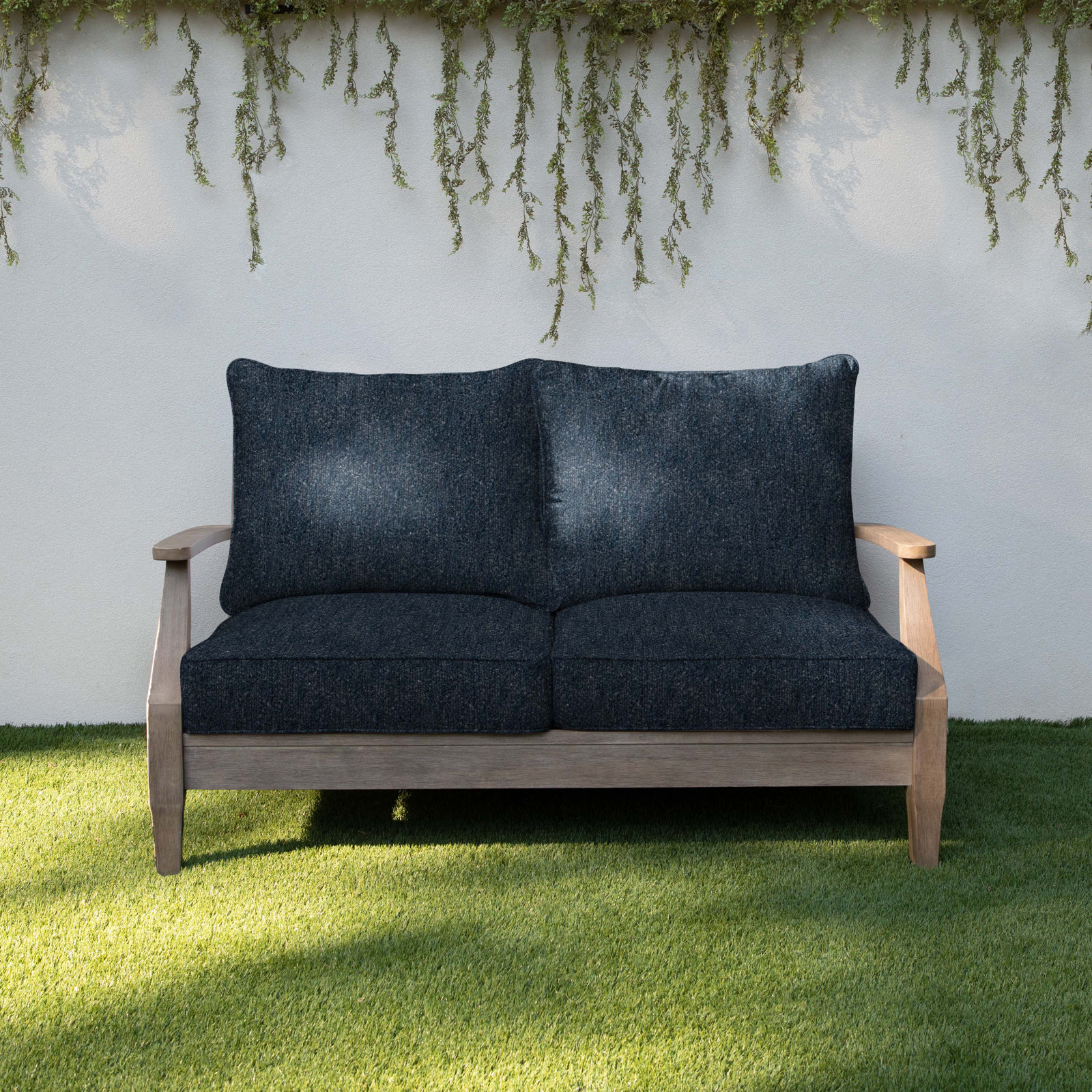 Sunbrella® Boucle Outdoor Loveseat Cushion, Improve Indigo Sunbrella®