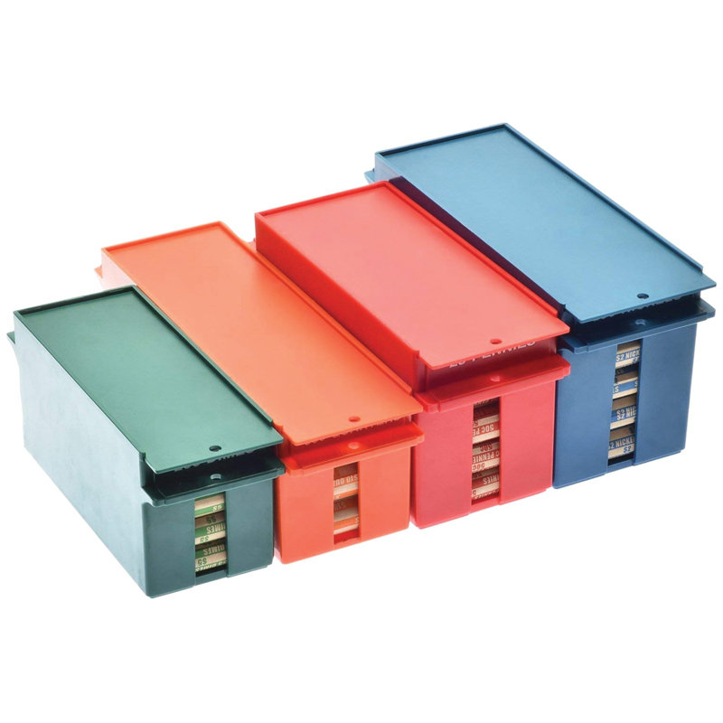 Multicolor Plastic Lockable Coin Storage Boxes Set
