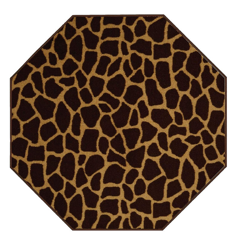 Tapis imprimé animal - Girafe, Octogone 2 pi