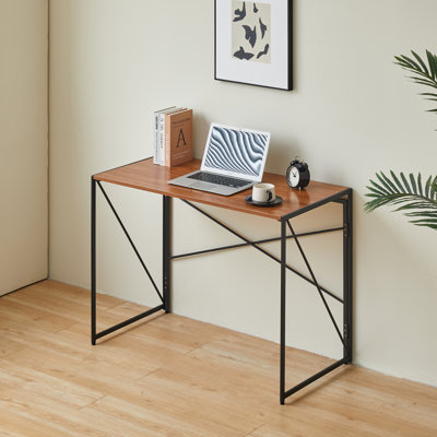 " folding desk: no assembly, space-saving home office solution | compact writing & computer table | easy-fold design for versatile use