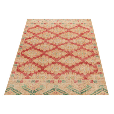 Distressed Homage Wool Geometric Area Rug