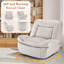 Chaise d'appoint pivotante et berçante en similicuir-896893763