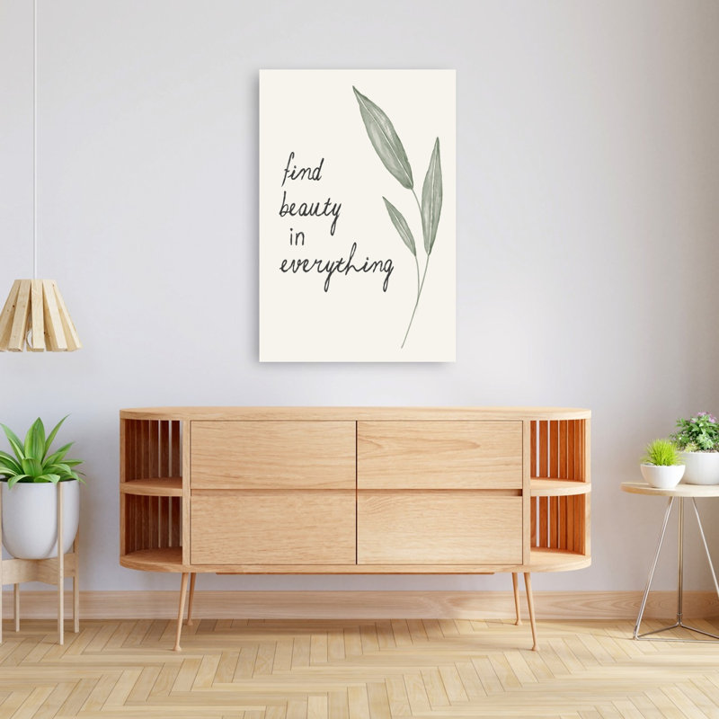 Inspirational Botanical Quote Minimalist Abstract Nature Landscape Wall Art Print by Donaugh Austin - Wrapped Canvas Print