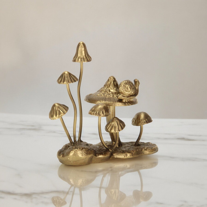 Hareton Cast Iron Gold Mushroom Table Accent