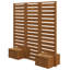 Paravent autoportant avec quatre jardinières surélevées en bois de sapin naturel et panneaux de treillis articulés