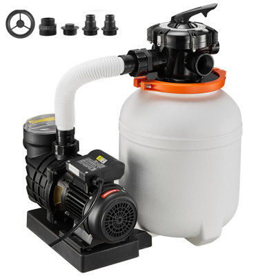 12" Sand Filter Pump For Above Ground Pool, 0.5 Hp 3000 Gph Swimming Pool Filter System With Timer, 6x Faster Filtration & Leak-resistant Design, Media Pre-installed Ready To Use