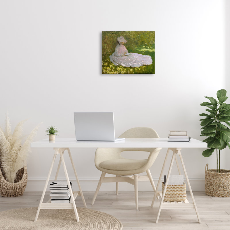 Art mural classique sur toile Portrait de printemps Monet par one1000paintings, H 16 po x l 20 po