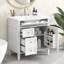 Meuble-lavabo de 30 po avec lavabo en céramique, armoire moderne à 2 tiroirs et nombreuses tablettes, superbe meuble-lavabo, rangement dissimulé contemporain, tendance-663245409