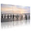 Ensemble de 3 tableaux sur toile représentant un coucher de soleil sur la plage, parfaits pour la décoration du salon, de la chambre ou de la maison.-129073485