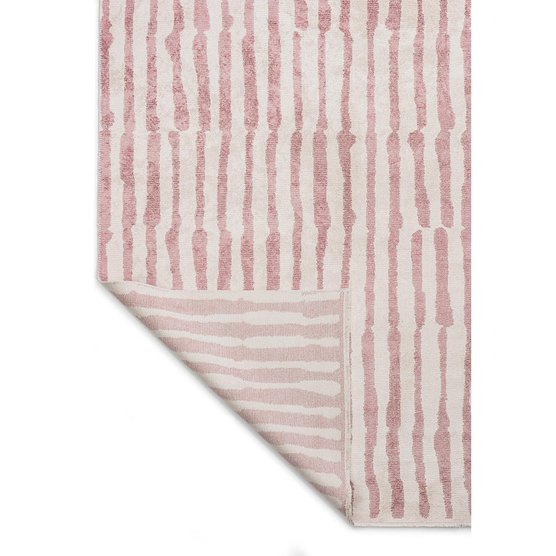 Tapis lenticulaire moderne à lignes abstraites, Rectangle 6 pi 7 po x 8 pi 3 po