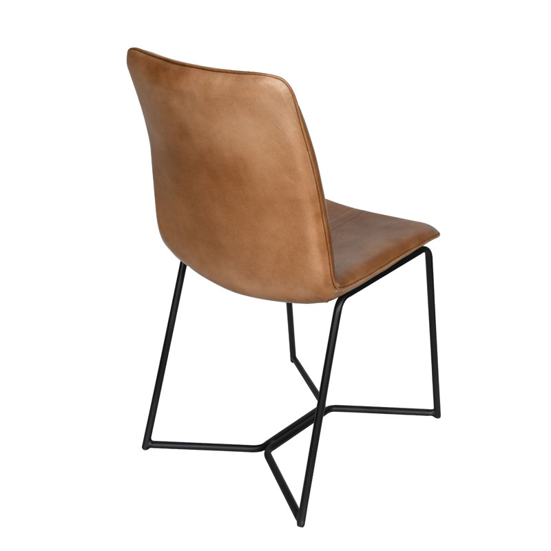 Brisben Leather Dining Chair, Hand Washed Taupe