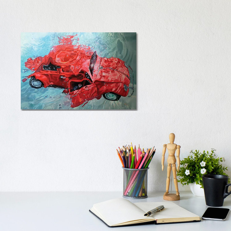 « Red Cox » par Marcello Petisci-impression, H 8 po x l 12 po x P 0,75 po, Toile tendue, Pas de tapis