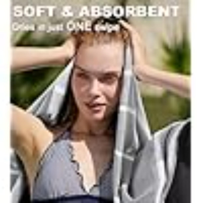 2 Packs Turkish Beach Towels Quick Dry Sand Free Oversized Bath Pool Swim Towel Extra Large XL Big Blanket Adult Travel Essentials Cruise Accessories Must Haves Clearance Vacation Stuff