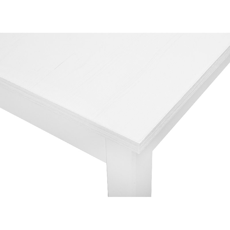 Solid Wood Base Dining Table, 76cm H x 100cm L x 76cm W, White