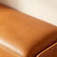 Banc rembourré en similicuir orange