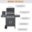 Outsunny 3 - Burner Free Standing Liquid Propane 9500 BTU BTU Gas Grill with Side Burner and Cabinet