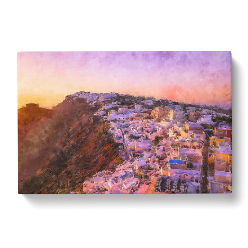 View Of Santorini In Greece - Wrapped Canvas Print, 50cm H x 76cm W x 3cm D