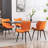 Upholstered Dining Chairs Faux Leather Side Chair With Metal Frame-2123006443