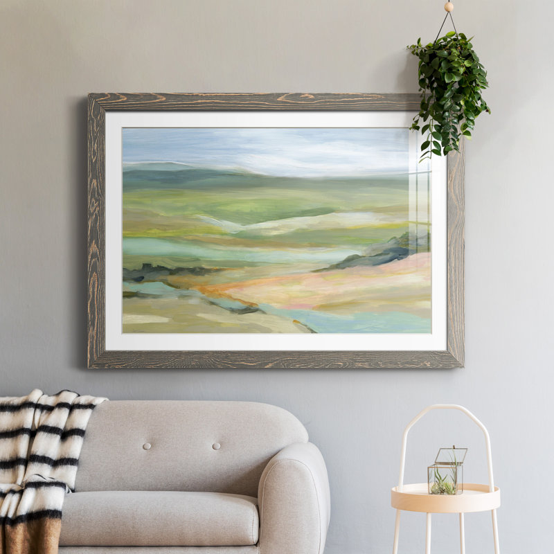 River Valley - peinture encadrée, Encadré gris, H 31,5 po x l 23,5 po x P 1,5 po