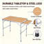 3ft Folding Portable Camping Picnic Table Aluminium Frame MDF-Top Adjustable Height