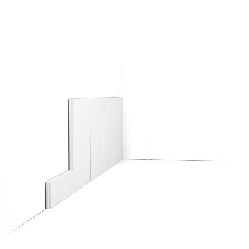 Rail de chaise en polystyrène blanc apprêté H 11 11/16 po x l 78 po x P 3/8 po, 3 Pack