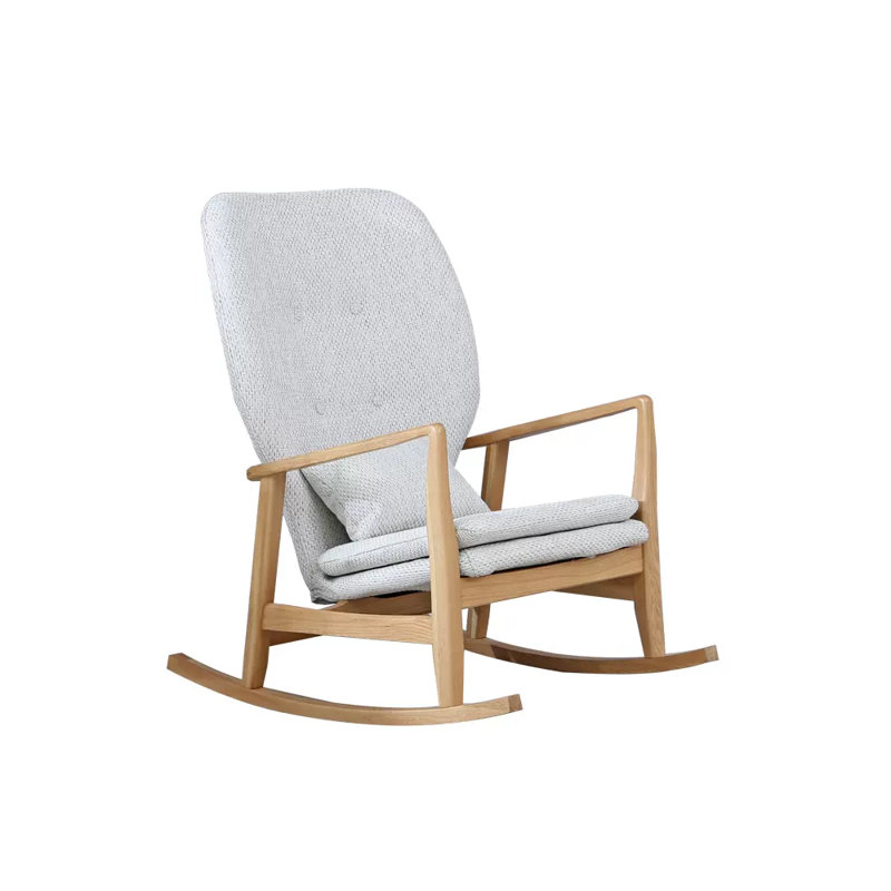 Chaise berçante en chêne, Gris foncé