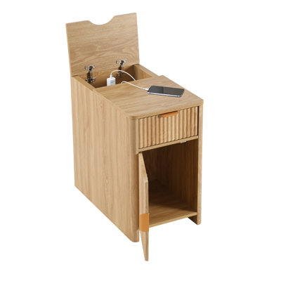 End Table With Storage And Charging Station
