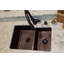 33" Hammered Copper Kitchen 60/40 Double Basin Sink with Matching Drains, and Accessories