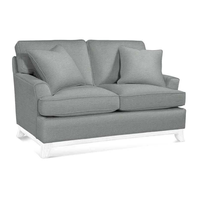 Oaks Way Loveseat, Brown Geometric, 0456-33, Frost White Finish