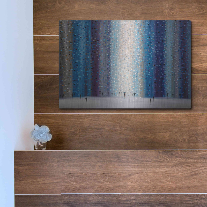 Art mural en métal Brayden Studio® «Rainy City For» par Ekaterina Ermilkina, H 12 po x l 16 po