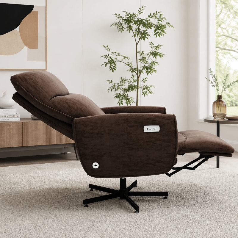 Fauteuil inclinable électrique pivotant, Brun