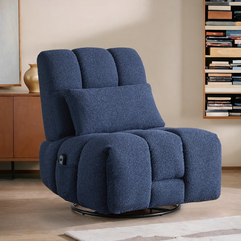 Fauteuil inclinable électrique pivotant de 34,3 po, Polyester marine