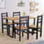 Caitlynne Industrial Solid Wood Dining Table with Metal Legs-744102164
