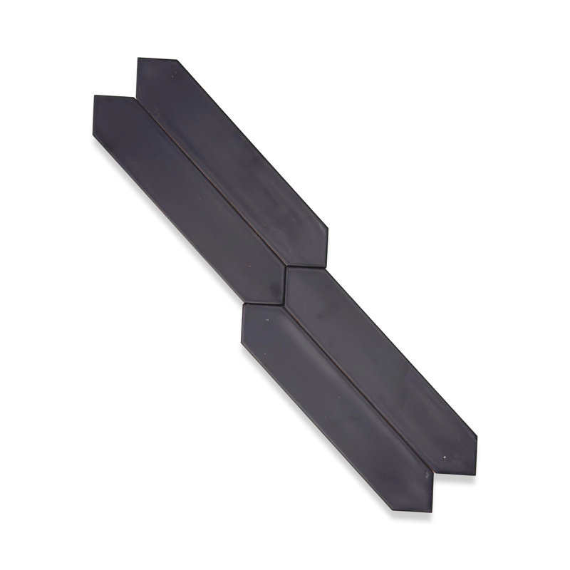 Carrelage mural en céramique 2 po x 10 po Landon Picket (5,38 pieds carrés / caisse), Noir