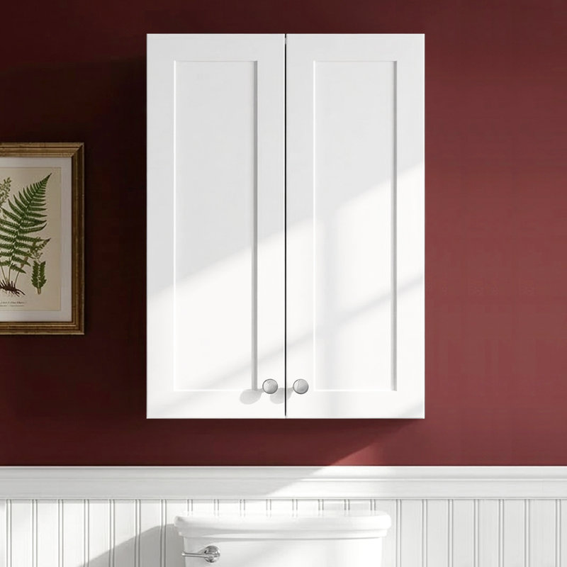 Shake Style 19" W X 27" H Bathroom Wall Mounted Cabinet With Adjustable Shelf, Two Doors