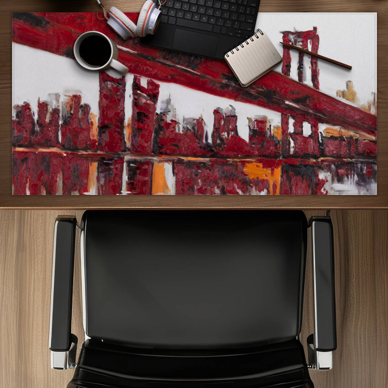 Red bridge - 15.75"x31.50" Desk mat
