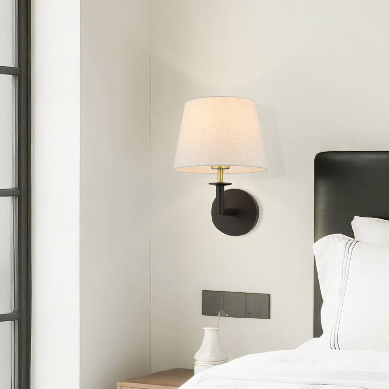 Indoor Classic 1 Light Fabric Wall Light Fixture for Bedroom Entry Living Room