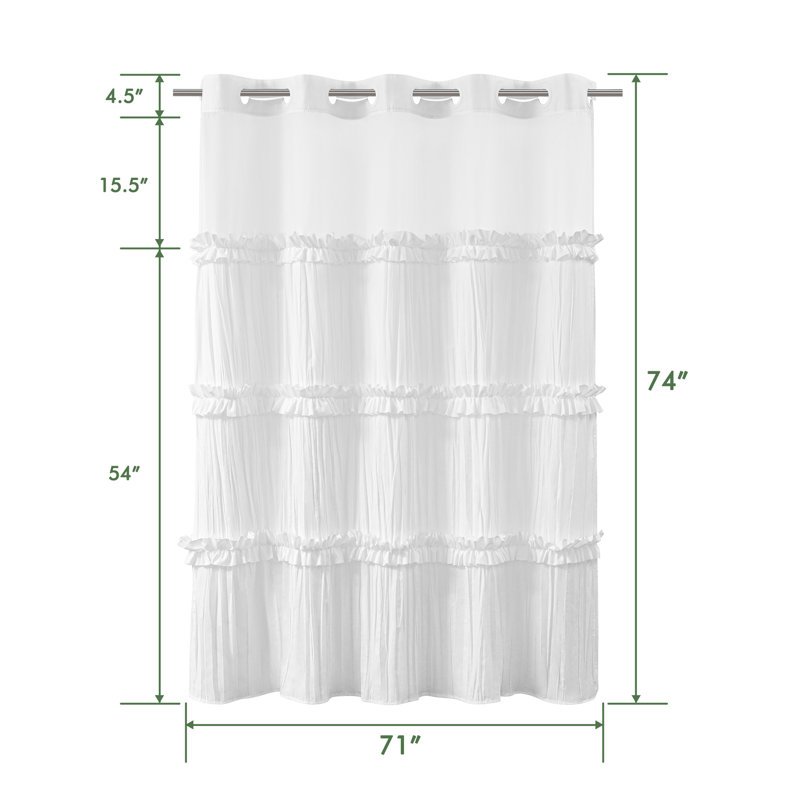 Rideau de douche No Hook Ruffle Farmhouse