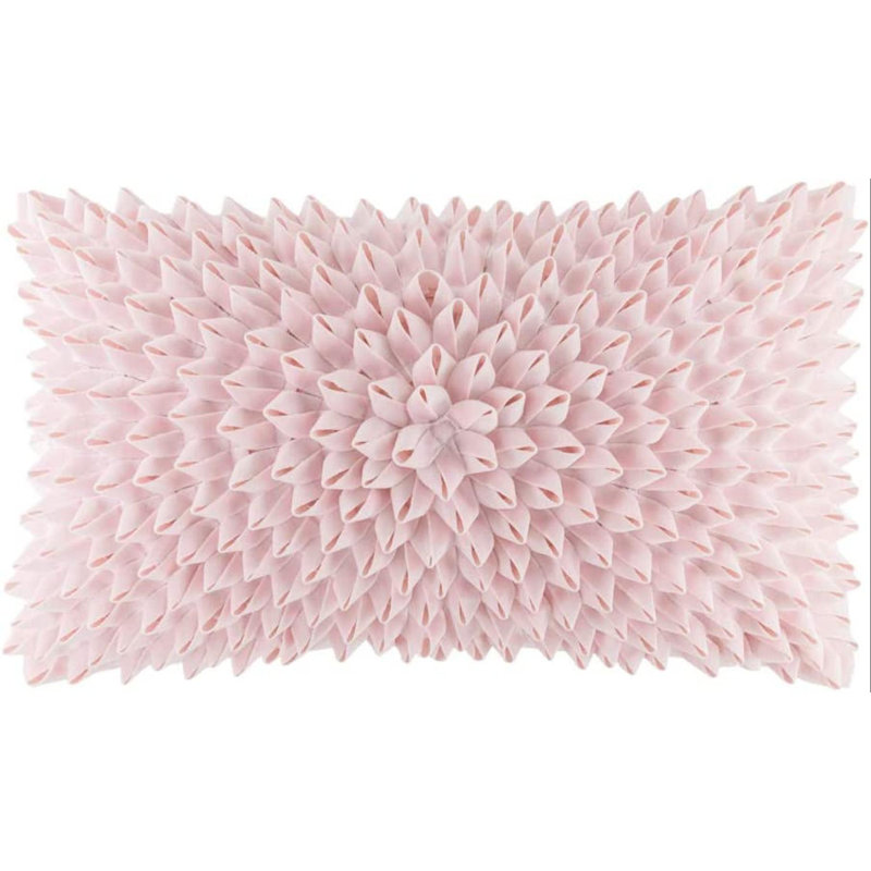  Rectangular Accent Pillow Cover Embroidered Throw Pillow Case Simulation Applique Cushion Cover, Pink