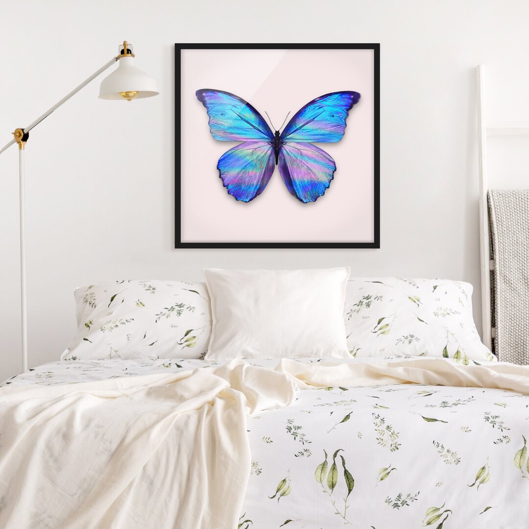 Gerahmtes Poster Holographic Butterfly von Jonas Loose