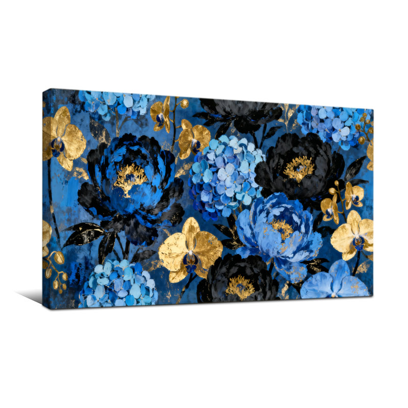 Plantes et fleurs avec motif floral, H 24 po x l 48 po
